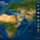 Map highlighting Egypt's strategic location as a BRICS trade gateway connecting Africa, the Middle East, and global shipping routes via the Suez Canal.