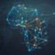Digital network of glowing connections across a map of Africa, representing credit data and SME financing