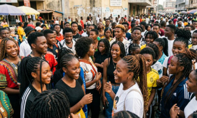 A crowd of African youth - representing the demographic growth on the continent