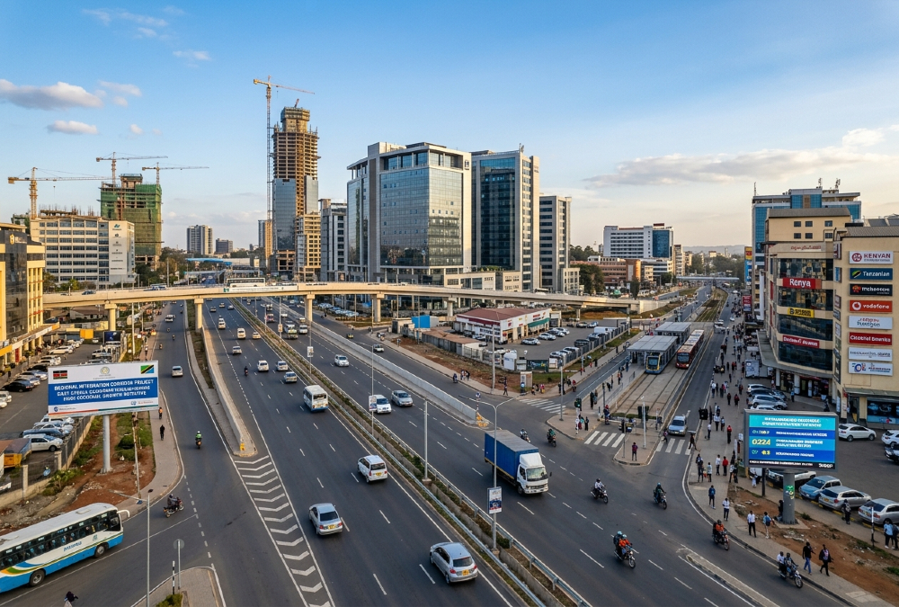 Bustling commercial infrastructure in East Africa, illustrating the structural reforms driving Africa economic growth in 2026.