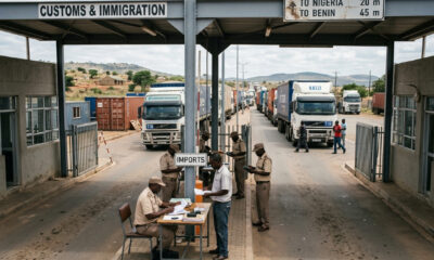 Border checkpoint: Customs officials inspect paperwork at an African border crossing, a source of border corruption
