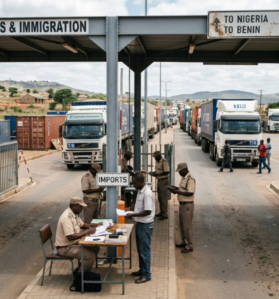 Border checkpoint: Customs officials inspect paperwork at an African border crossing, a source of border corruption