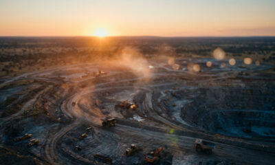Diamond mining operations in Botswana, highlighting the country's economic dependence on resource extraction and recent GDP contraction.