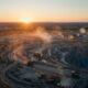 Diamond mining operations in Botswana, highlighting the country's economic dependence on resource extraction and recent GDP contraction.
