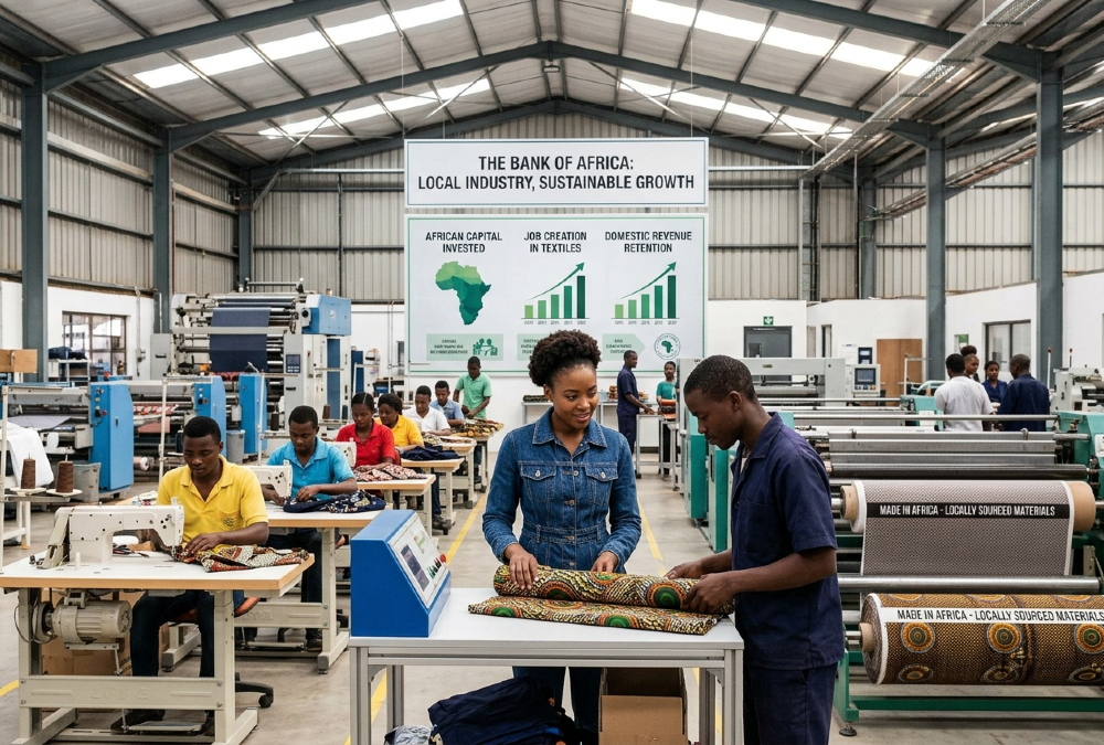 African industrialization, local manufacturing, and financial capital retention driving sustainable economic growth.